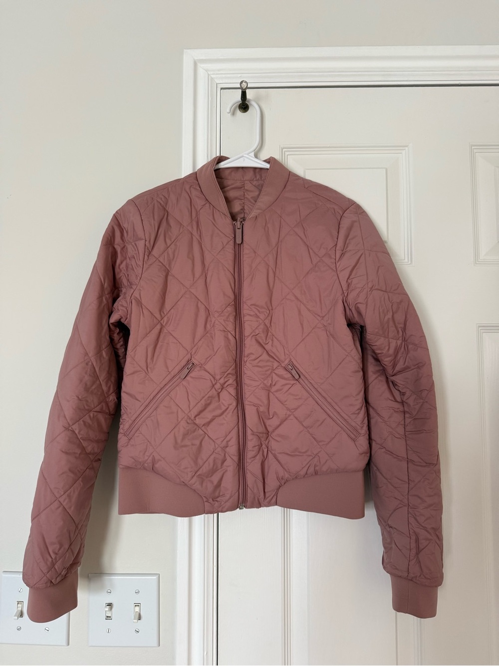 lululemon athletica Quilted Bomber Jacket in Dusty Rose